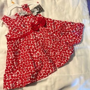 Valentine’s Dress-12 month girls heart dress with bow-NWT